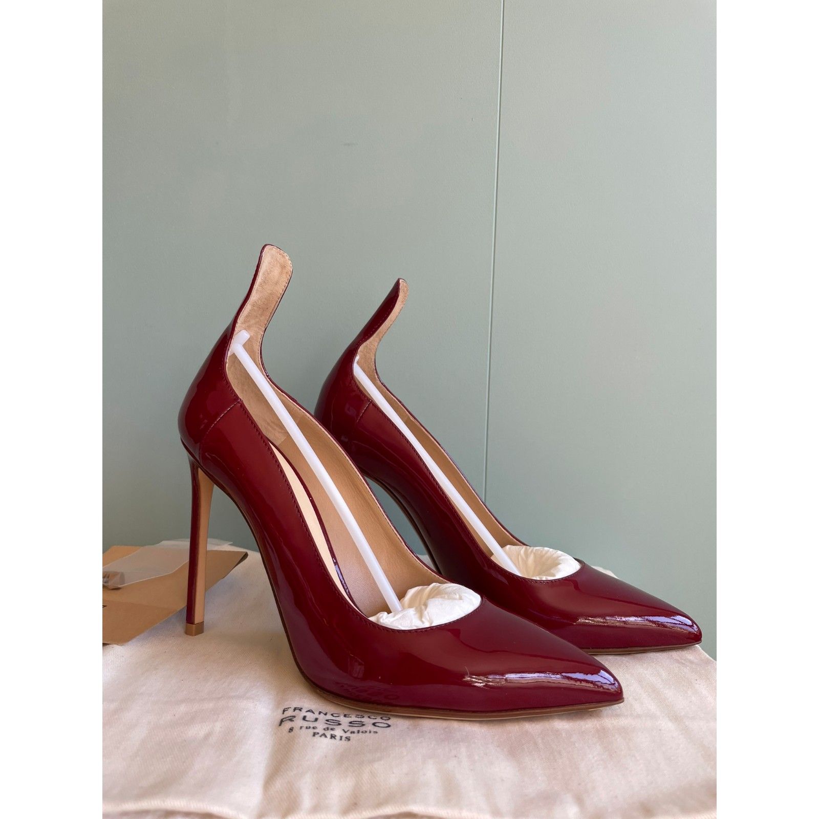 Nwob Francesco Russo R1p057 Vernice Amaranto (Red Patent Leather) Pump Sz 37.5 — image 2 of 8